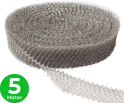 Produktbild von VerminBuster Mäusenetz – 5 m x 5 cm – Rattennetz – Edelstahl-Abwehrnetz – Stoßfugengitter