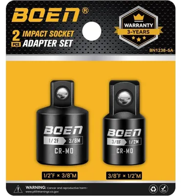 Image de Kit d'adaptateurs de douille, 1/2 pouce vers 3/8 pouce et 3/8 pouce vers 1/2 pouce, en acier chrome-molybdène, 2 pièces