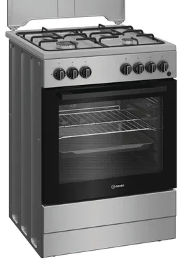 Obrázok produktu pre Indesit I6G3PMS, Voľne stojaci sporák, Strieborná, Otočné, Čierna, Predné, Plynový