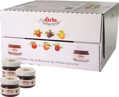 Produktbild von Darbo Konfitüre Extra Himbeere Naturrein kleine Gläschen 60x 28g