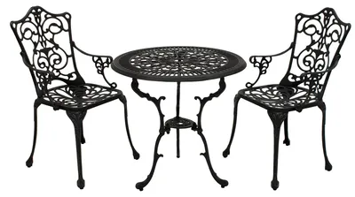 Produktbild von Bistroset 3teilig Aluguss grau-antik