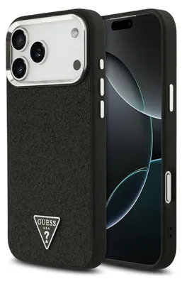 Obrázok produktu pre Guess – Glitter Triangle Logo MagSafe puzdro na iPhone 17 Pro Max – čierne