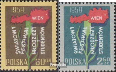 Produktbild von Briefmarken Polen 1959 Mi 1113-1114 (kompl.Ausg.) gestempelt Weltfestspiele