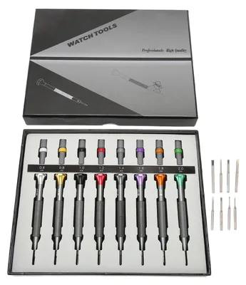 Produktbild von 8-teiliges Uhren-Schraubendreher-Set, 0,6 bis 2 mm, präzises Schlitz-Reparatur-Werkzeug für Juwelier-Uhrmacher