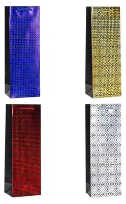 Zdjęcie produktu dla Torebka ozdobna na butelkę 12x36x9cm mix ROZETTE