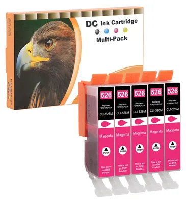 Produktbild von D&C 5X Magenta Druckerpatronen Kompatibel für Canon CLI-526 M für Canon Pixma MG5250 MG5300 MG5340 MG5350 MG6250 MG8150 MG8250 MX885 MX895 IP4840 IP4850 IP4900 MG5140 MG5150 MG5240 MX710 MX715