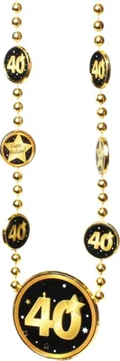 Produktbild von Halskette Medaille Orden Geburtstag 40 schwarz-gold