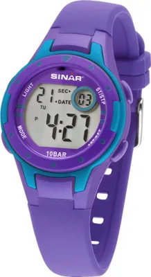 Produktbild von SINAR Jugenduhr Kinder Armbanduhr Digital Quarz Silikon XE-52-7 Lila Türkis