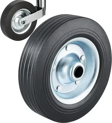 Produktbild von Ersatzrad für Stützrad 200x50mm Vollgummireifen auf Stahlfelge für PKW-Anhänger und Wohnwagen mit einer Stützlast von 150 kg