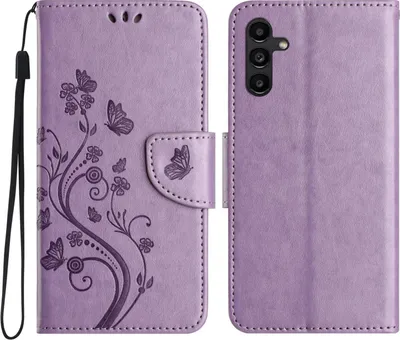 Produktbild von Mobigear Flowers  Samsung Galaxy A56 Hülle Klapphülle Geldbörse - Lila