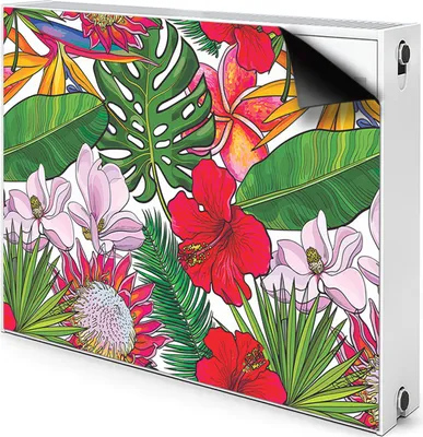 Produktbild von Magnet Radiator Magnet Mat Heizkörper Heizung Verkleidung Abdeckung 110x60 cm  - Farbenfrohe Blumen