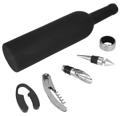 Weinöffner-Set mit Korkenzieher, Folienabschneider und Ausgießer