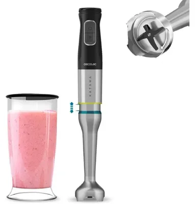 Produktbild von Cecotec 03970, Pürierstab, 1500 W, Schwarz, Edelstahl