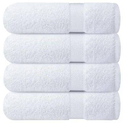 Immagine prodotto di Solidchoice - Set di 4 asciugamani da bagno bianchi, dimensioni 70x140 cm, in 100% cotone