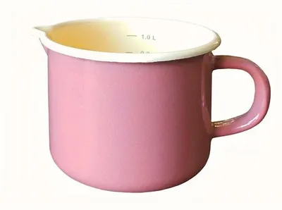 Productafbeelding van Melkpan, email, roze, 20 x 11 x 13 cm