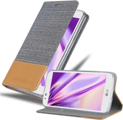 Produktbild von Cadorabo Hülle für LG K7 2016 Schutzhülle in Grau Handy Hülle Etui Book Case Cover