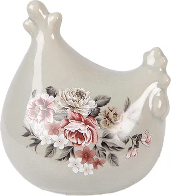 Obrázok produktu pre Clayre & Eef dekoratívna figúrka kura 12x11x13 cm sivá keramika