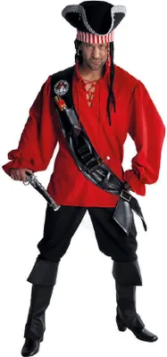 Produktbild von M215209-L rot-schwarz Herren Pirat Banditen Kostüm Gr.L