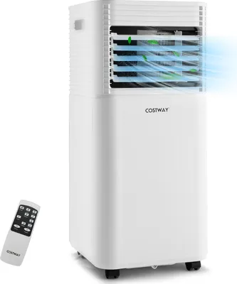 Produktbild von COSTWAY 4in1 mobile Klimaanlage 9000BTU/2,6KW für 52m³ Entfeuchter tragbar Air Conditioner mit 2 Geschwindigkeiten, Schlafmodus, 1,5m Abluftschlauch & Fernbedienung, EEK A, R290