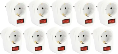Image de GOOBAY Prise intermédiaire à contact de protection avec interrupteur, 16 A, blanc, 10 pièces