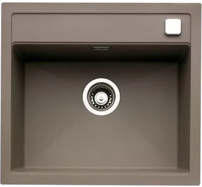 Produktbild von NABER Spüle ANGOLA 56 in CONCRETE mit Drehexcentergarnitur verchromt / Auflagespüle / Einzelbecken / 60 cm Schrankbreite