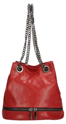 Produktbild von Lux-Leder-Tasche mit abnehmbarem Ketten-Schulterriemen, hergestellt in Italien