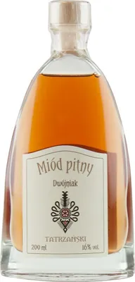 Produktbild von Tatrzanski Dwojniak Honig (Halber) 0,2L | Met Honigwein Metwein Honigmet | 200 ml | 16% Alkohol | nalewkatatrzanska.pl | Geschenkidee | 18+