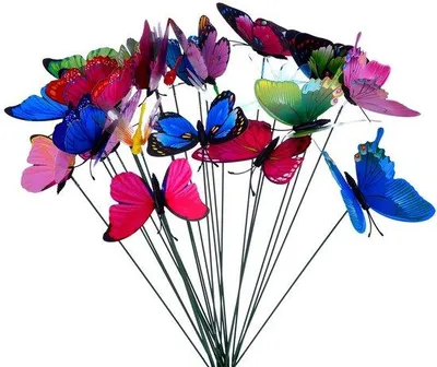 Immagine prodotto di Set di 24 decorazioni per esterni a forma di uccelli, con colori vivaci. Resistenti agli agenti atmosferici, ideali per decorare patio, giardini e aiuole
