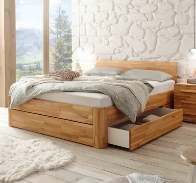 Produktbild von HASENA Stauraumbett Bellissimo mit 2 Schubkästen Kernbuche 140x200