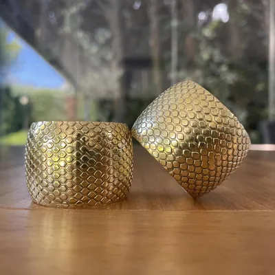 Produktbild von Goldene Dekorationsringe - geometrische Muster - Set aus 10 - Tischdekoration