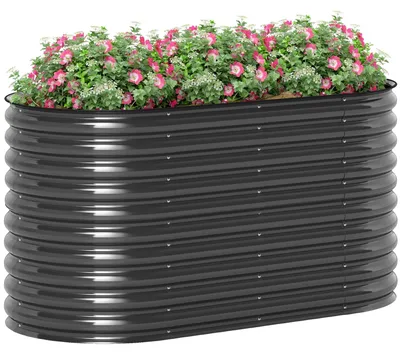 Obrázek produktu pro Modulární vyvýšený květináč z kovu | Barva: černá | Rozměry: 80 x 160 x 80 cm