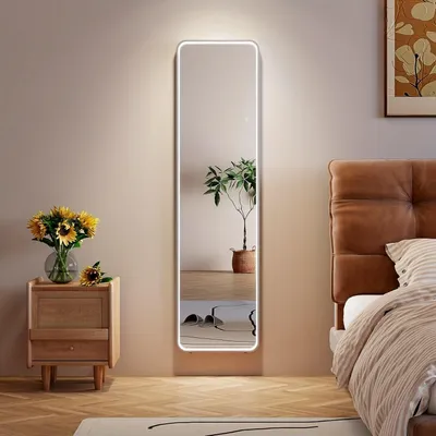 Immagine prodotto di Specchio da parete grande, a figura intera, con illuminazione a LED integrata e vetro rettangolare