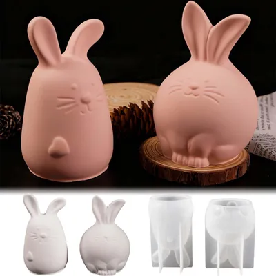 Image de 2 moules en silicone, lapin, Pâques, printemps, cœur