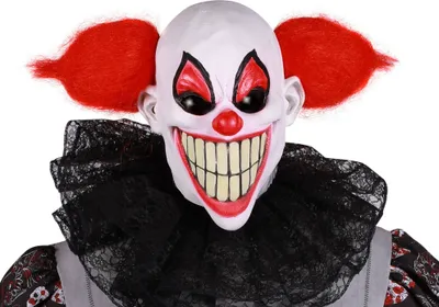 Produktbild von T3130 weiß-rot gruselige Horror Clown Maske ''Friendly Clown''