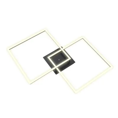 Zdjęcie produktu dla LILIIN, czarna, kwadratowa, geometryczna lampa sufitowa LED, nowoczesna, ściemniana lampa sufitowa do wnętrz