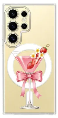 Produktbild von Hartschalenhülle für das Samsung Galaxy S24 Ultra, kompatibel mit MagSafe, transparent, Erdbeercocktail