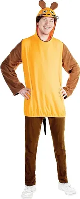 A man wearing a kangaroo costume.