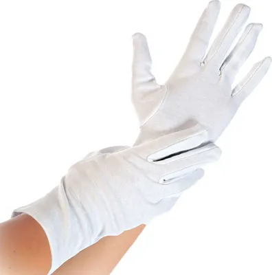 Zdjęcie produktu dla 25x Hygostar 2716 Baumwollhandschuhe Blanc weiß Gr. 7/S mit Schichtel