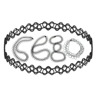 Produktbild von Kette 4 Stück flexible Tattoo-Kette schwarz schwarz 36 cm