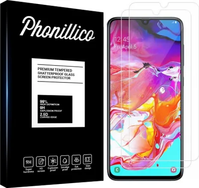 Produktbild von Hartglas für Samsung Galaxy A70 [2 Stück] Displayschutzfolie Screen Protector Film Anti-Kratzer Glas Resistant Phonillico®