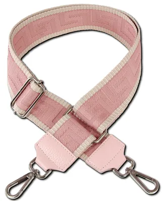 Produktbild von Boho-Gurt rosa beige Florence Tragegurt Linienmuster Canvas Leder D2OGF001JA