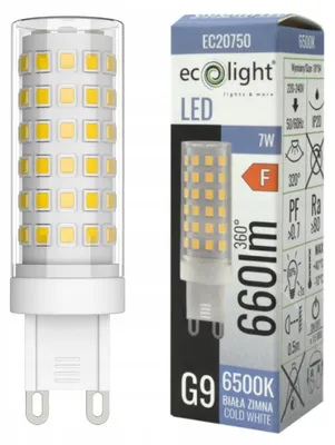 Zdjęcie produktu dla Żarówka LED 7W 660lm 6500K G9 Eco Light EC20750