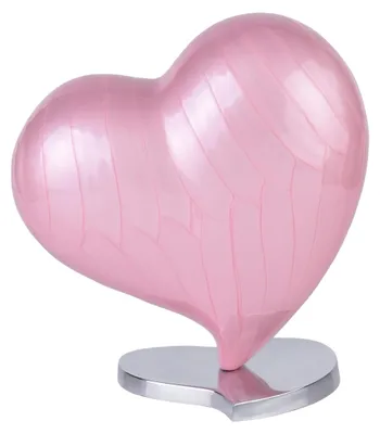 Herzurne für Asche, Rosa, 15 cm, Aluminium, Gedenkurne
