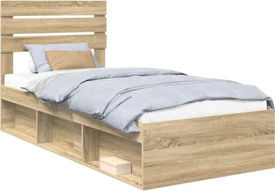 Obrázek produktu pro vidaXL Rám postele Sonoma dub 75 x 190 cm Borovicový masiv