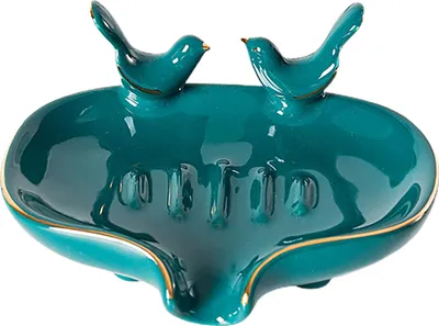 Produktbild von Seifenhalter in Vogelform, Keramik-Seifenschalen für Bad, selbstentleerende Seifenablage für Bad, Küche, Dusche, Zuhause