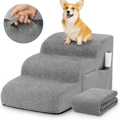 Produktbild von Kleiner Hundetreppe mit Plüschrolle und Antirutschsystem