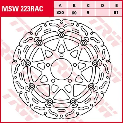 Produktbild von TRW Bremsscheibe Sportiv schwimmend MSW223RAC GSX1300R Hayabusa WVA1
