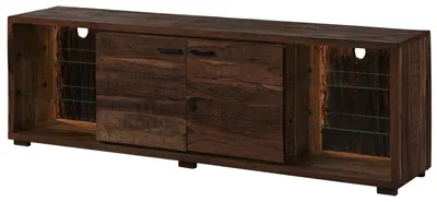 Immagine prodotto di MASSIVMOEBEL24 | BARK #213 Mobile Tv in legno di acacia laccato / marrone 200x40x63