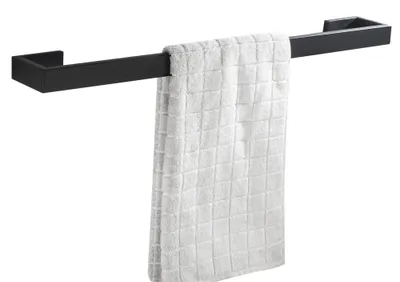 Obrázok produktu pre Jednoduchá držiak na uteráky, 60 cm, matná čierna, nerezová oceľ - na montáž na stenu