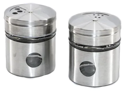Produktbild von 2er Set Gewürzstreuer für Salz und Pfeffer aus Edelstahl und Glas